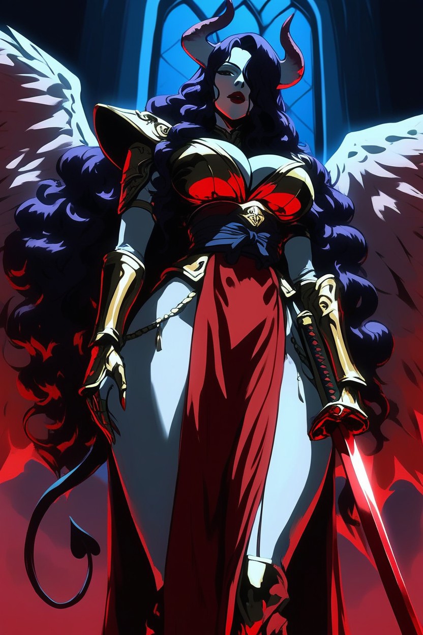 Huge Ass, Red Lipstick, Cathedral In The Background Hentai AI Porn