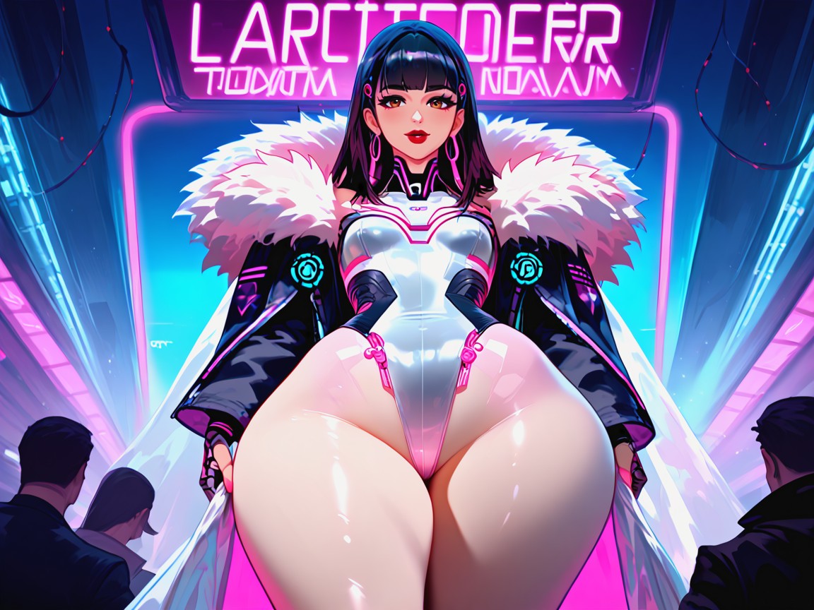 Neon Pink Holograms, Tight Large Ass, 1인 라틴 AI 야짤