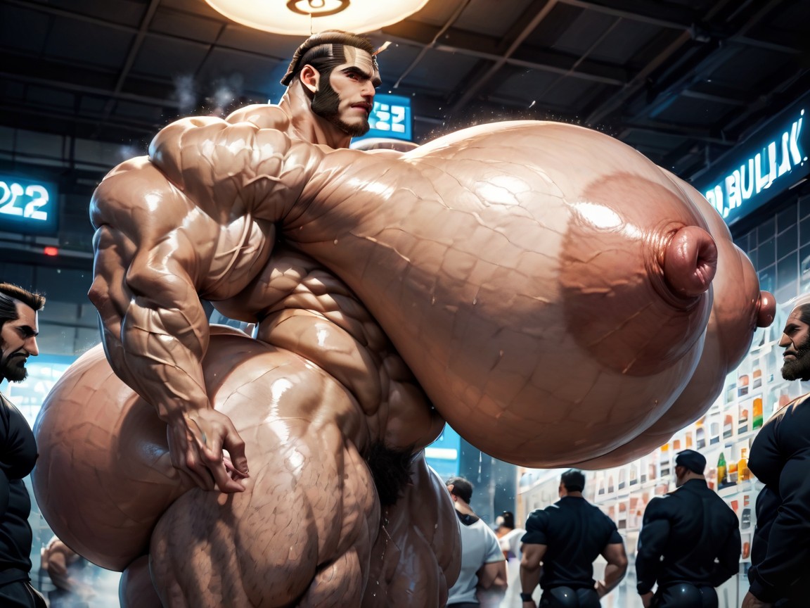 Wide Angle, Sweaty, Arms Behind Back AI Porn