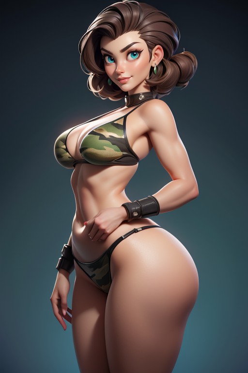 Looking Back At Viewer, Head Bald On The Sides, Pixie Cut Hentai AI Porn