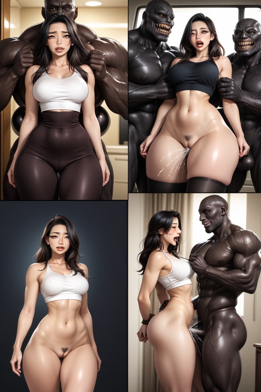 Perfect Heart Shaped Ass, Fast Piston Thrusting, Hyper Tall Black Muscle Monster Porno IA