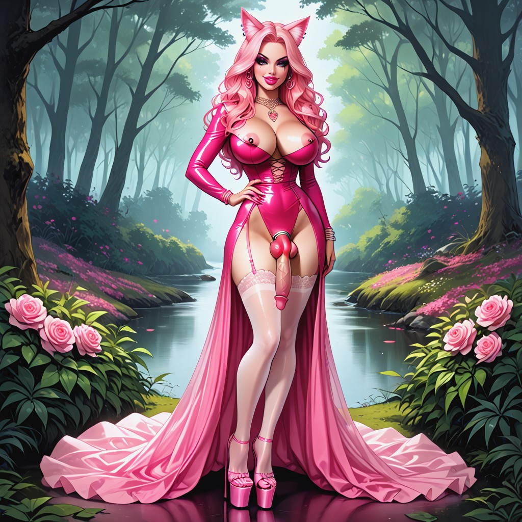 Pink Fox Tail, 18+, Perky Ass AI Porn