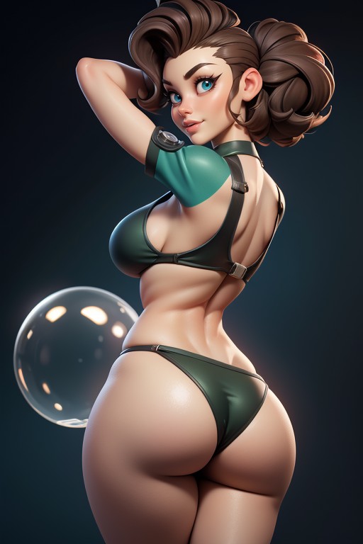 Thick And Curvy Body, Mohawk Hairstyle Shaved Bald On The Sides, Bald On The Sides Hentai AI Porn