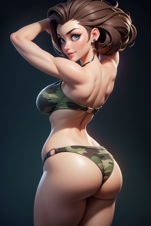 Thick And Curvy Body, Tall Thick And Curvy Perfect Body, Arms Up In Front Of Face Hentai AI Porn