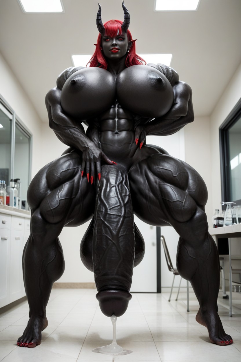 Breast Expansion, Black Skin, Black Cock Bigger Than Body Shemale AI Porn