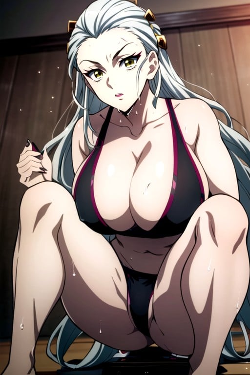Seducing, Spreading Legs, Wet Body Hentai AI Porn