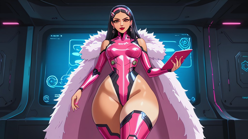 Brown Eyes, One Latina Woman, Futuristic Penthouse Location Latina AI Porn