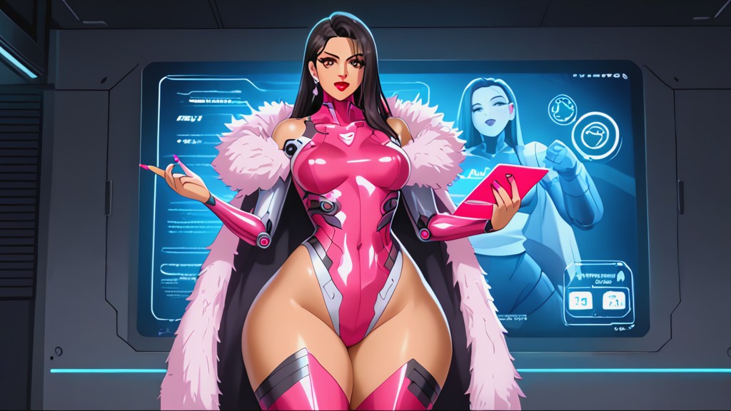 Pink Nails, Futuristic Setting, Merchant Latina AI Porn