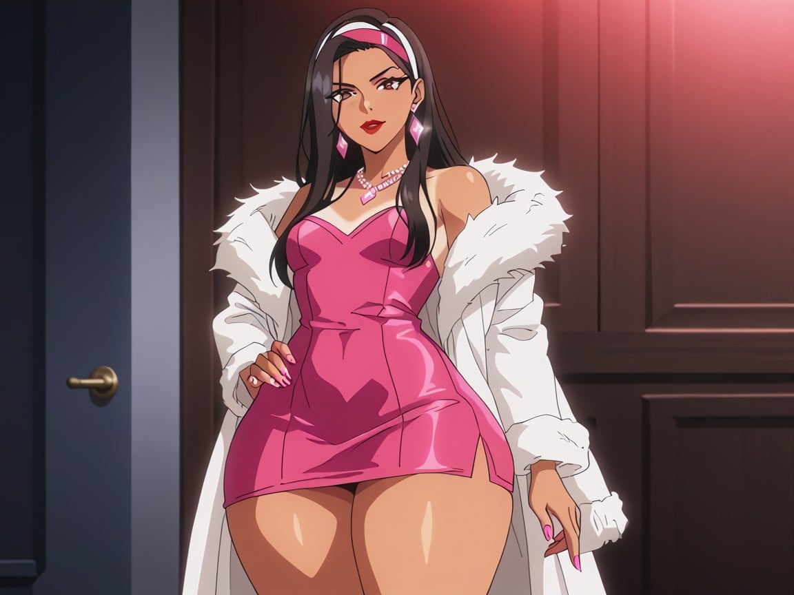 Pink Headband, Pink Sweater Dress, Straight AI Porn