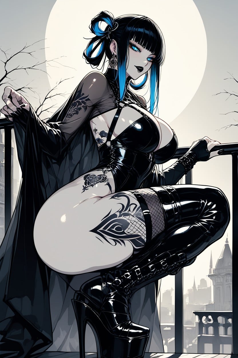 Correct Hands, Black Lips, The Other Running Through Her Hair Hentai AI Porn