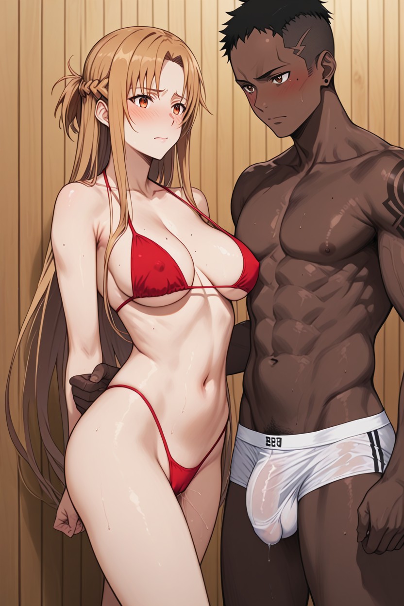 Taking His Penis Out Of Her Pussy, Steam Sauna, Wide Eyes Hentai AI Porn