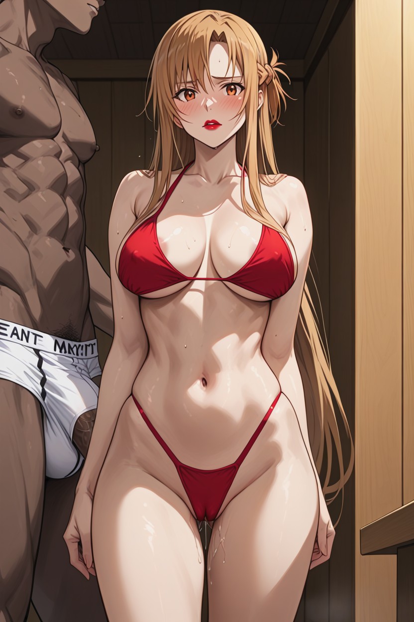 Wide Opened Legs, Kirito From Sao Standing Away On A Corner, Shy Hentai AI Porn