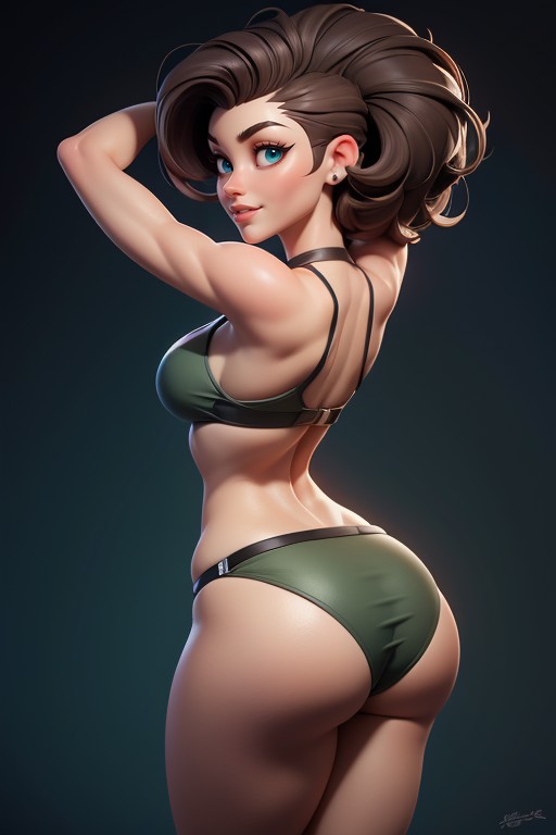 Head Bald On The Sides, Thick And Curvy Body, Mohawk Hairstyle Shaved Bald On The Sides Hentai AI Porn