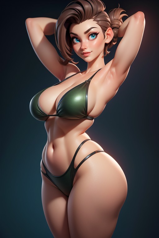 Bikini, Tall Curvy And Thick With Perfect Proportions, Thick Hentai AI Porn