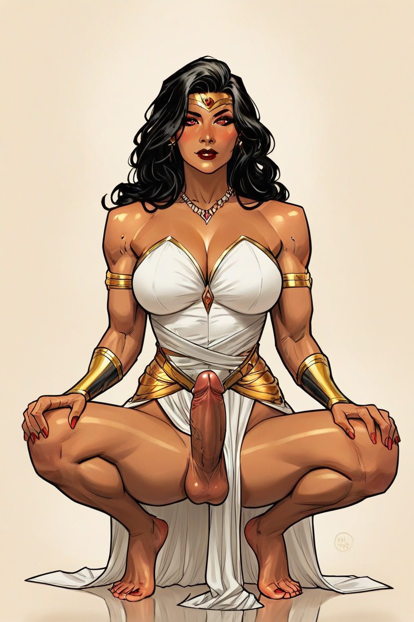 Perfect Feet, Tall, Squatting AI Porn