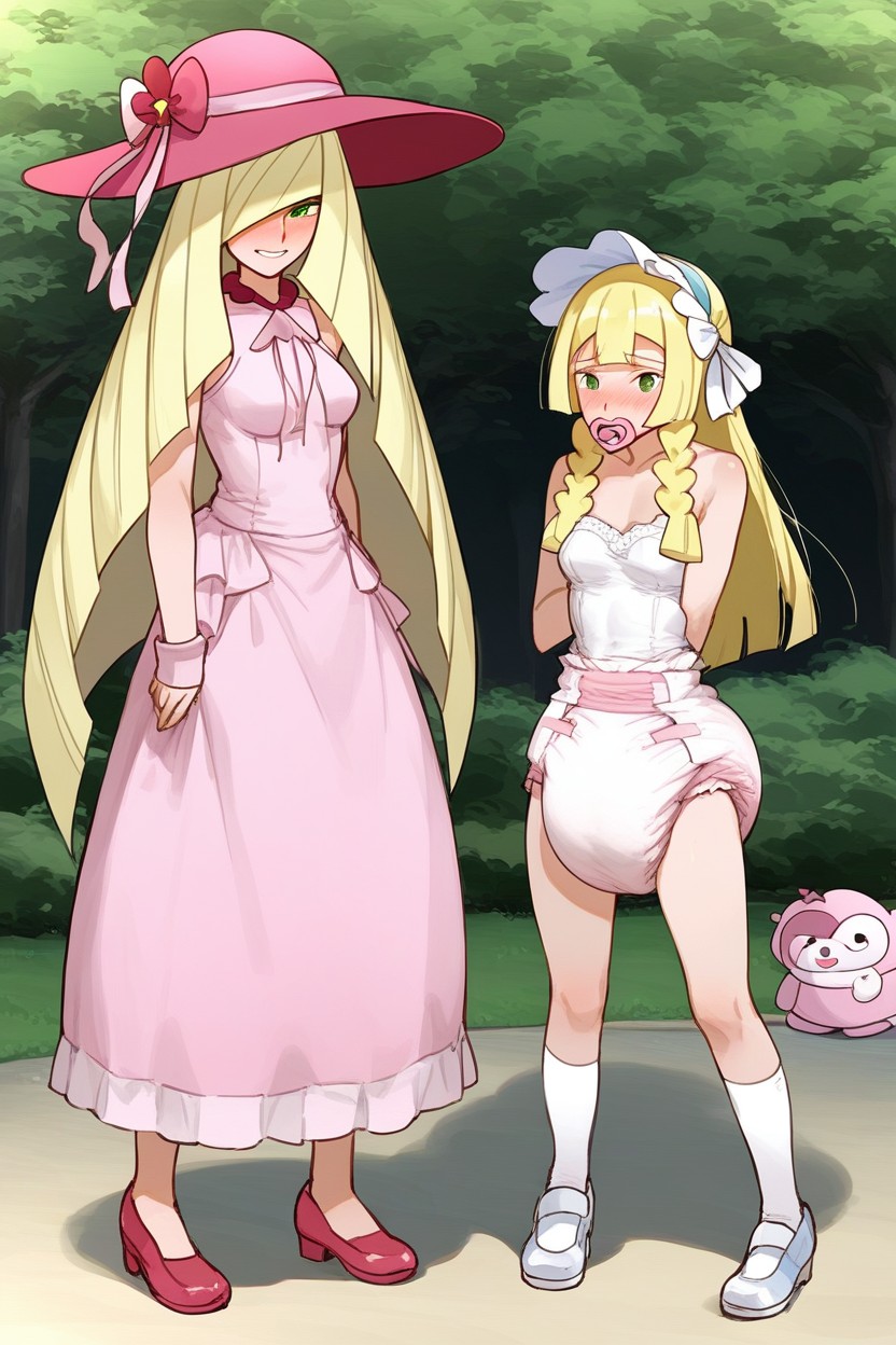 Wearing Princess Bonnet, Both Have Blonde Hair, Blonde Hair AI Porn