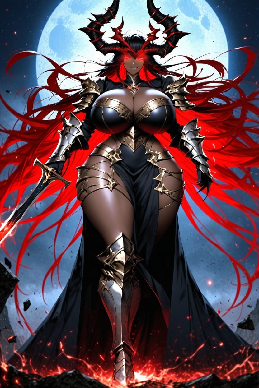 Voluptuous, Dark Tan Skin, Angelic Smile Hentai AI Porn