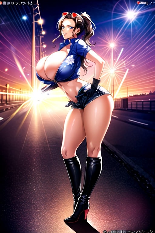 Blonde Ponytail, Large Ass, Pubic Hairnipple Pointshalf Areolasbig Buttocks Hentai AI Porn