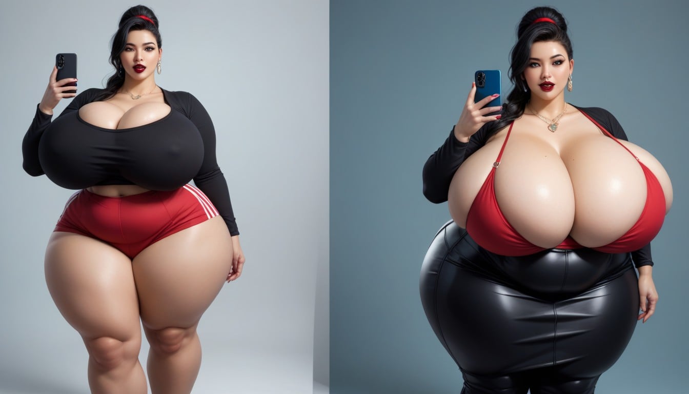 Mega Fat Gothic, Thick Thighs, 18+ BBW AI Porn