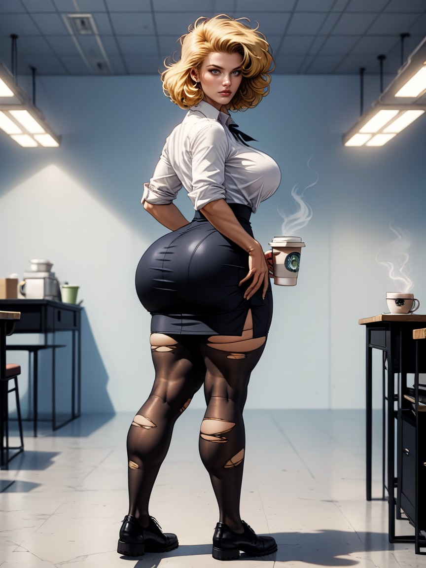 Massive Ass, Muscular Legs, Movement Lines Around Legs AI Porn