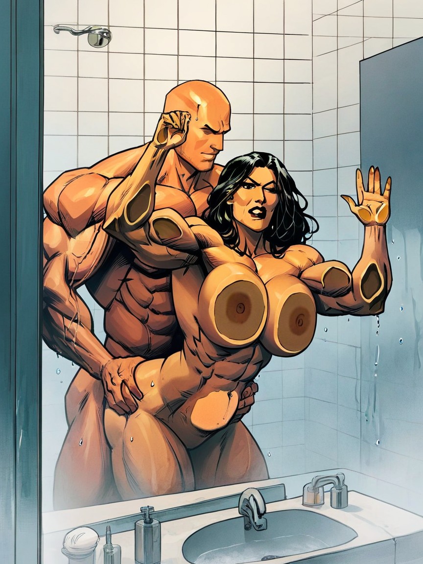 A Well Developed Female Bodybuilder, Damp Hair, 2 Personas Porno MILF IA