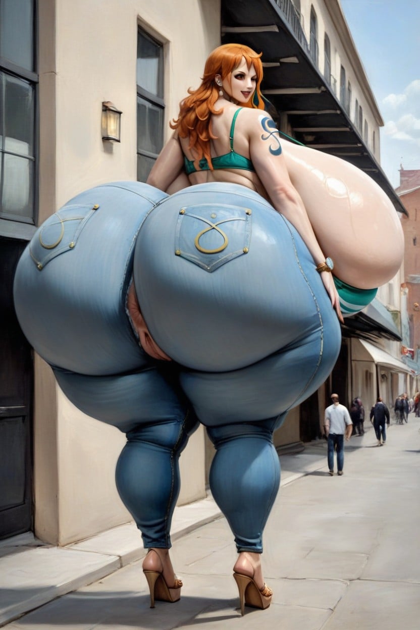 Extreme Massive Hyper Booty, Extreme Huge Ass, Jeans Form Nami AI Porn