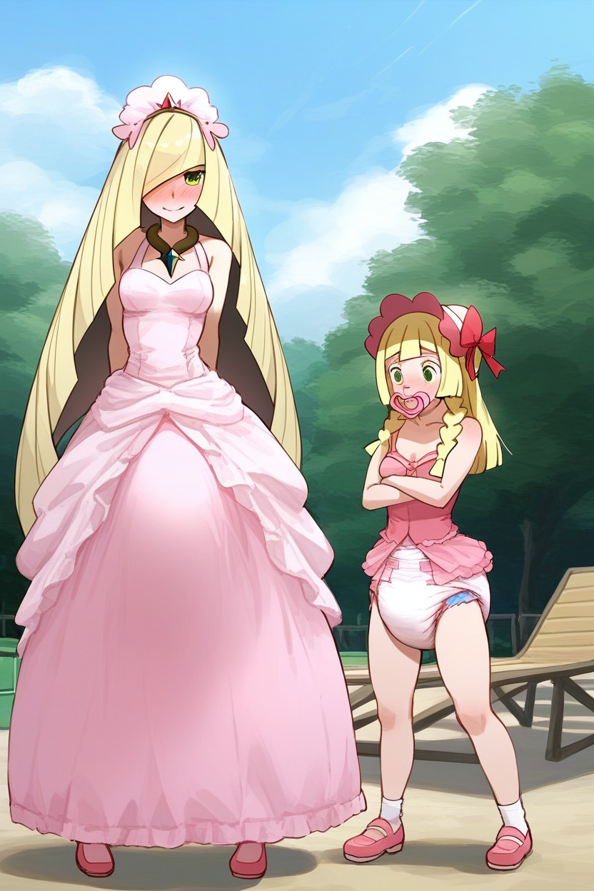 Pechos Pequeños, Lillie From Pokemon, 小さな Porno IA