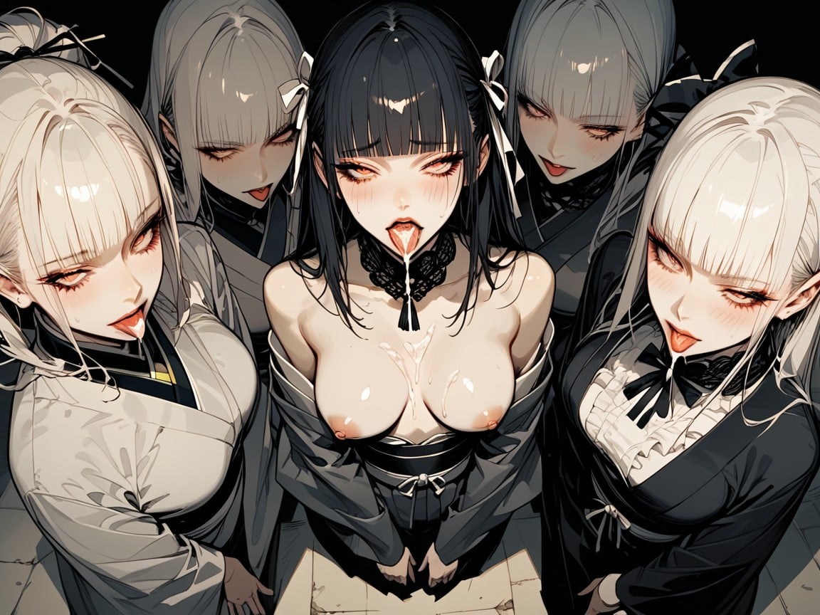 Glossy Lipstick, Detailed Face, Bangs AI Porn