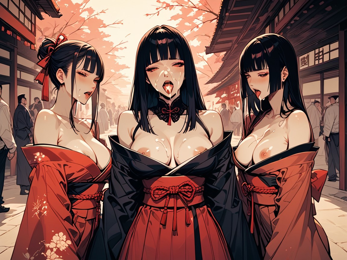All Woman's Necks Are Bare, Orgasm, Covered In Cum Porno IA