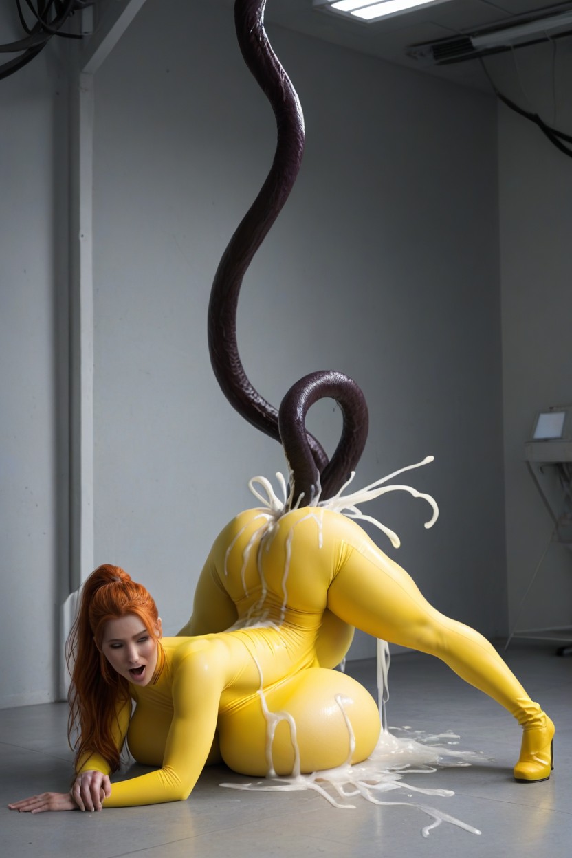 Tentacles Mating, Ginger Hair, Massive Tentacles With Massive Circumference AI Porn