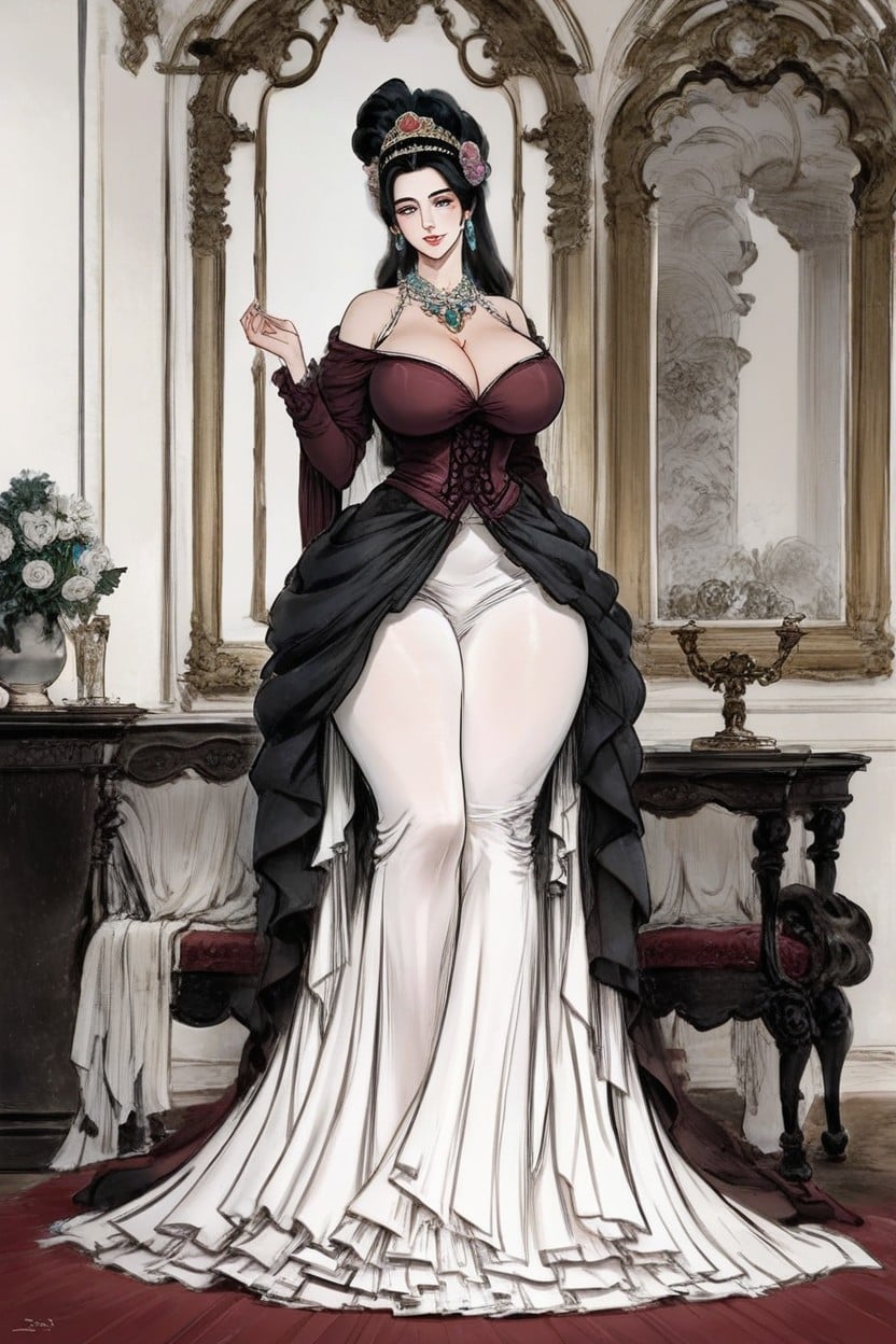 Noblewoman, Standing, Palace Hentai AI Porn