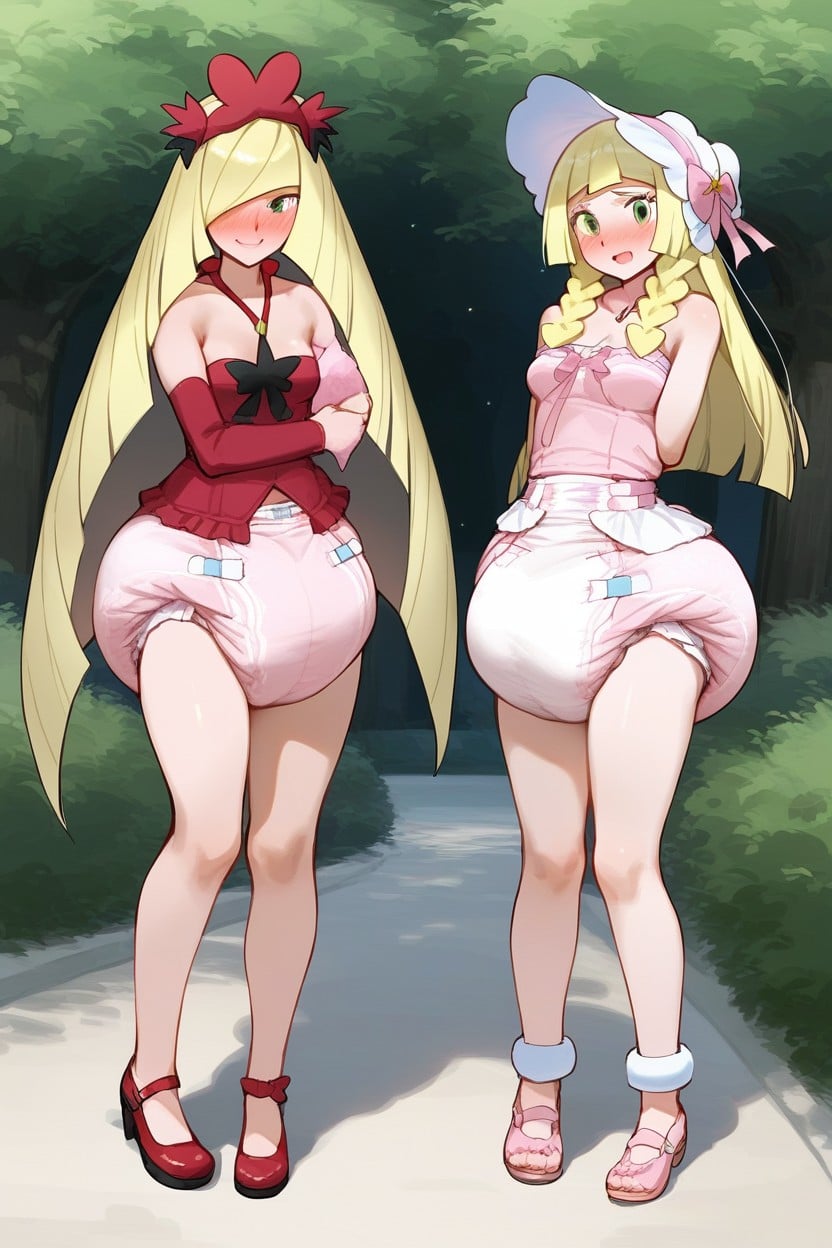 Adultdiaper Dress, Standing, Fully Covered Breasts AI Porn