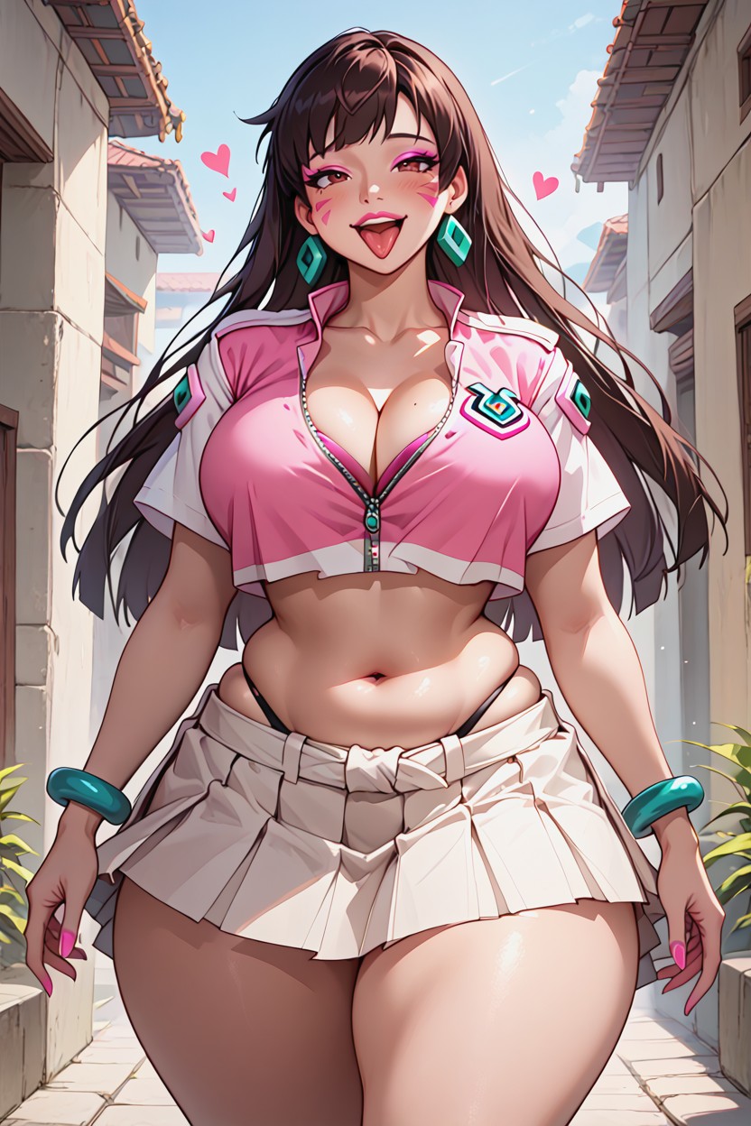 Thick Thighs, Tight Skirt, Looking Viewer AI Porn