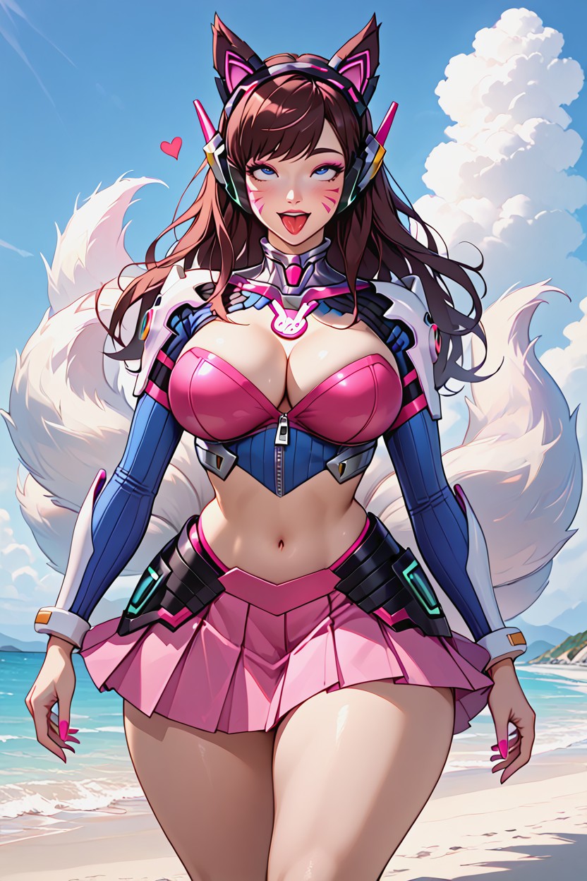 Open Mouth, Standing, Breast Expansion AI Porn
