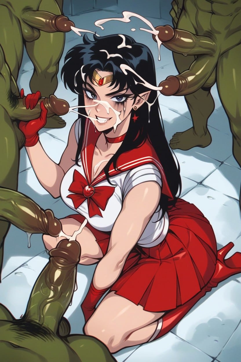 Surrounded By Orc, Ripped Clothes, Front View Hentai AI Porn