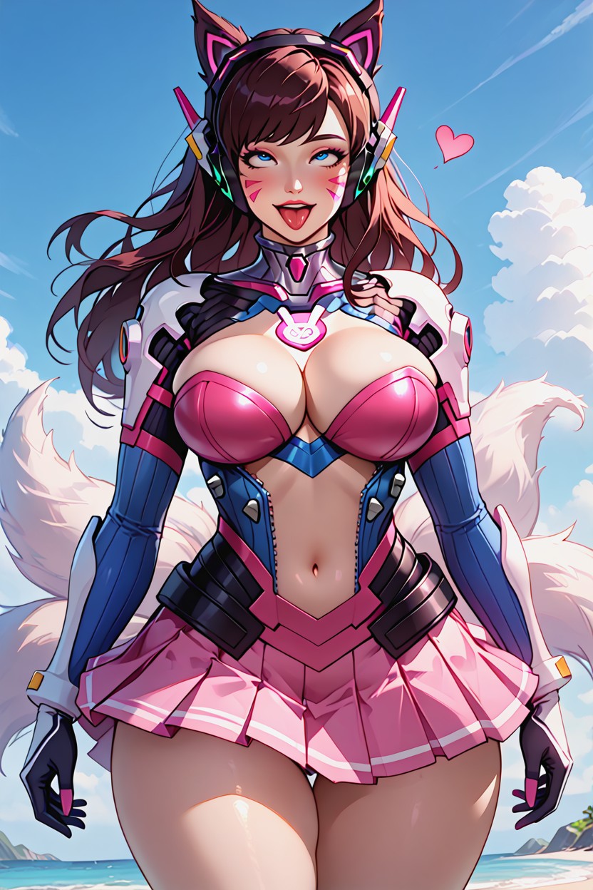 Very Happy, Pleated Skirt, Open Mouth AI Porn
