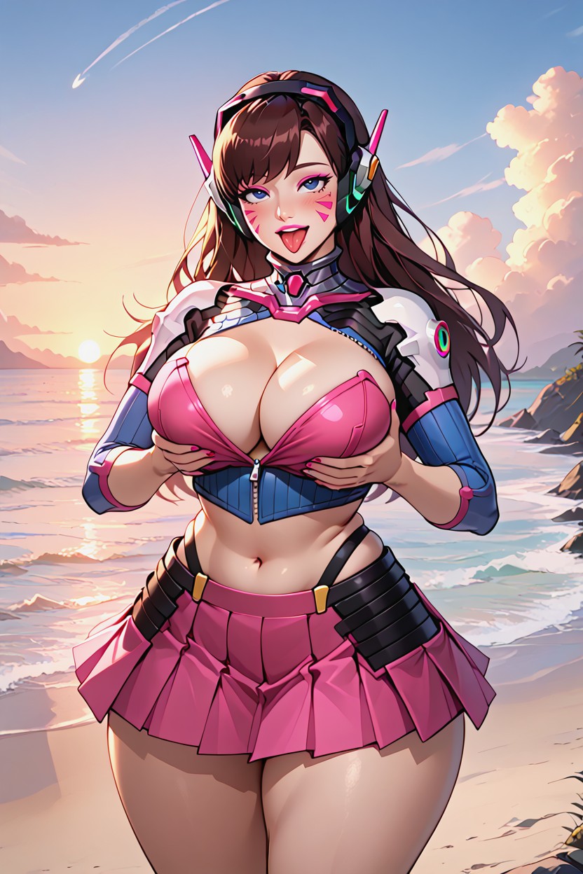 Motion Lines, Massive Thighs, Putting The Breasts Together AI Porn