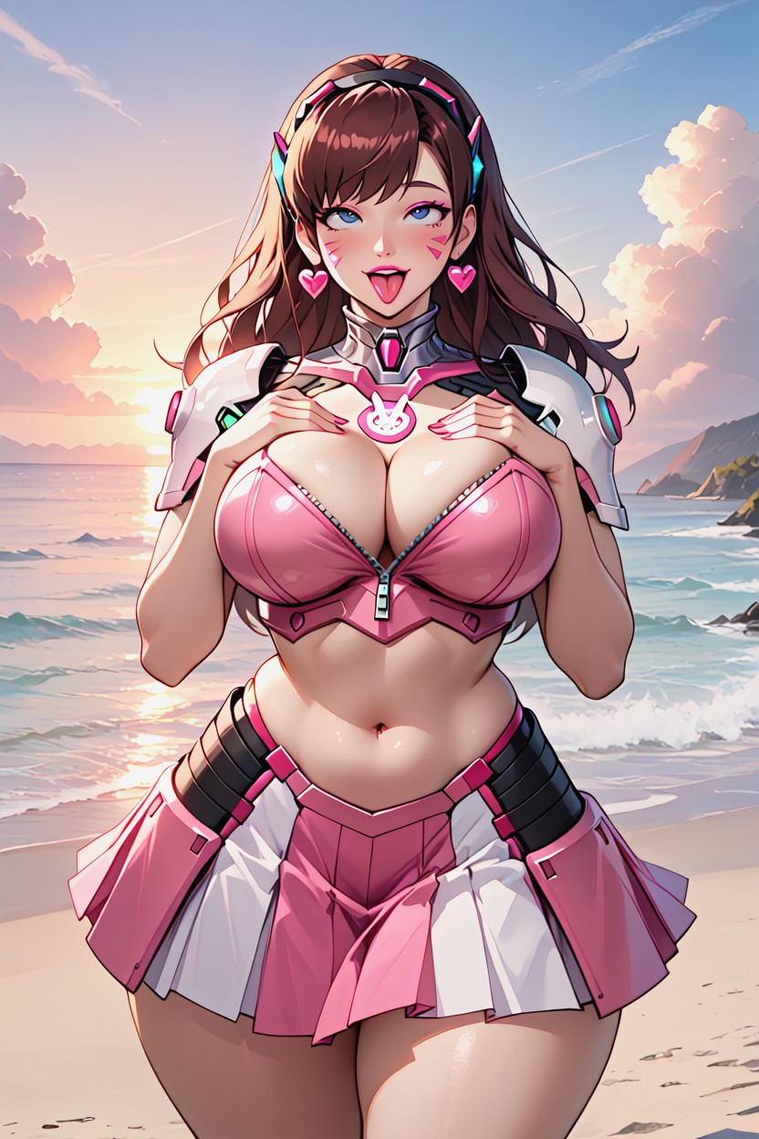 Rolling Eyes, Big Breasts, Parts Of The Armor On The Hip AI Porn