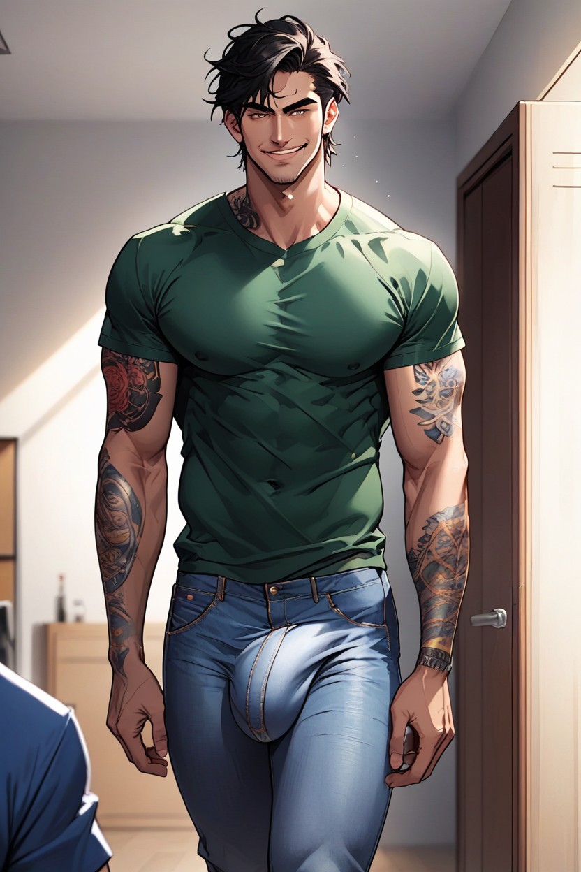 Man In Good Shape, White Man, Front View ゲイAIポルノ