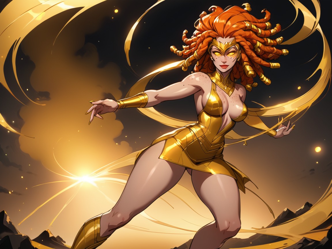 Strong Wind Effects, Rounded Hips, Vibrant Saturated Colors AI Porn
