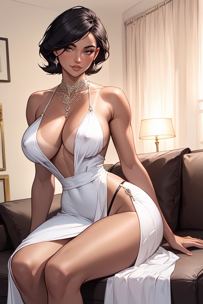 Dynamic View, Rounded Breast, Sexy Pose AI Porn