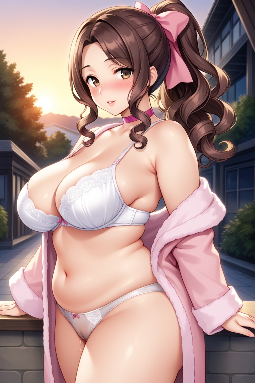Full-face Blush, Exposed Thighs, High Ponytail Hentai AI Porn