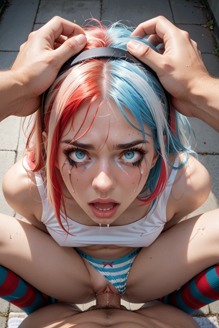 Hair Band, Very Sweaty, Male Head Grab Hentai AI Porn