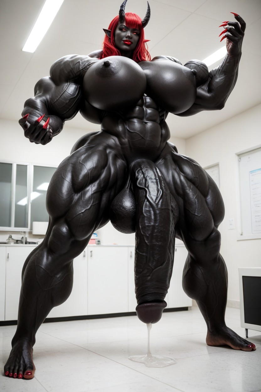 Gigantic Muscle Trapez, Vagina, Devil Shemale AI Porn