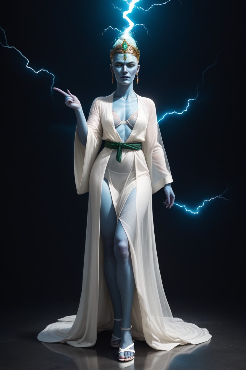 Robe Is Open To Expose Underwear, Small Breasts, 25+ AI Porn