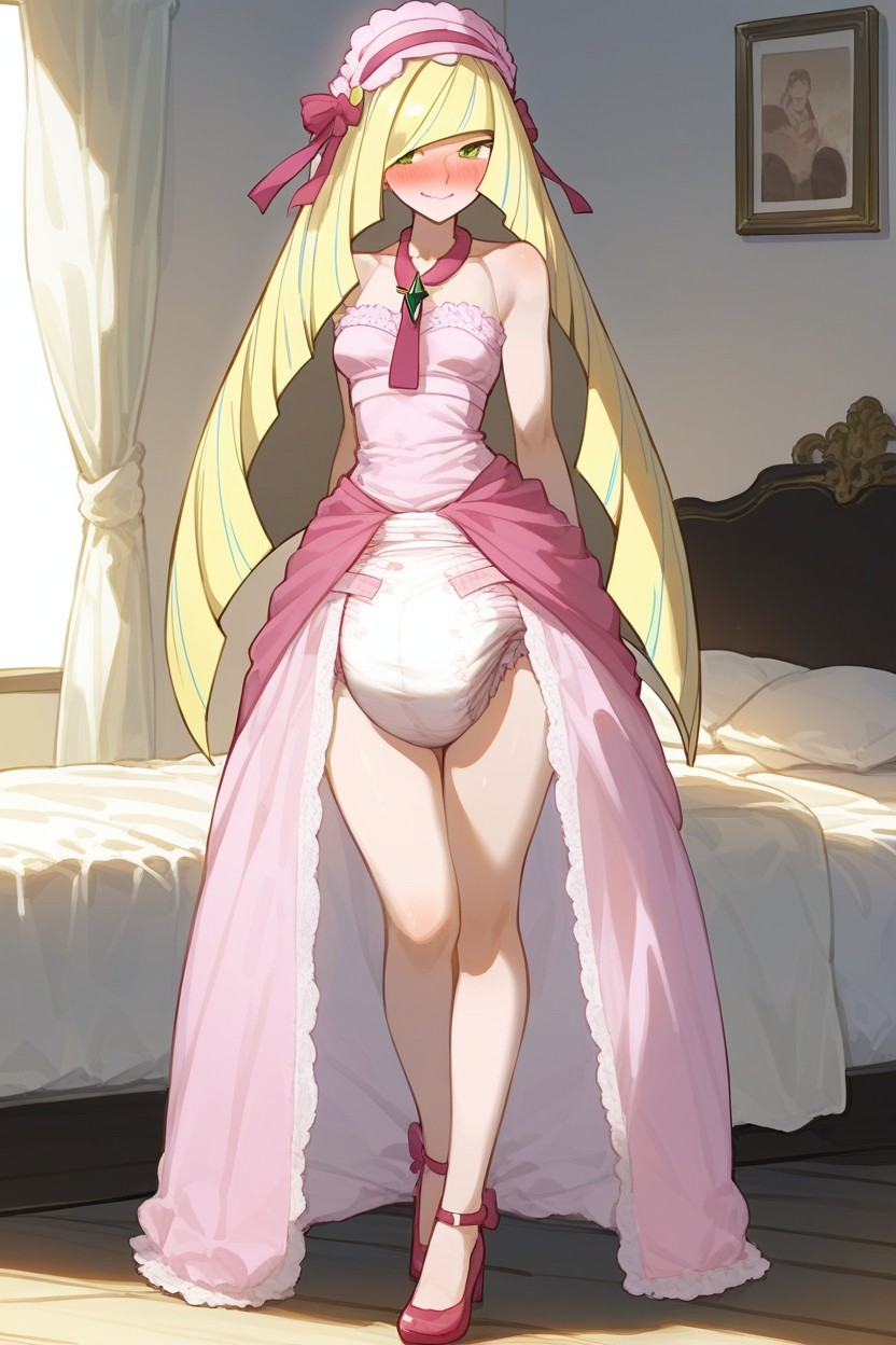 Female Only, Wearing Princess Top, Blonde Hair AI Porn