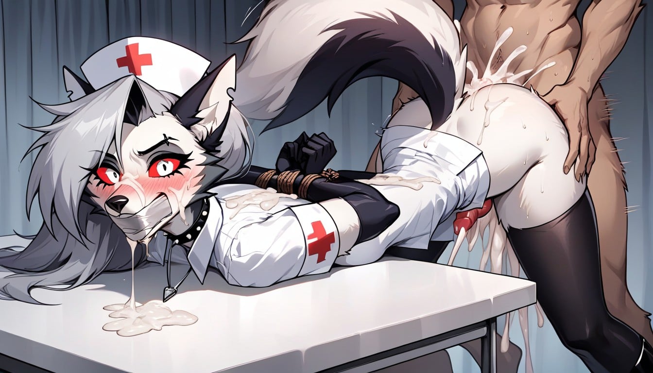 Surprised, Nurse, Sexy Nurse Outfit Furry AI Porn