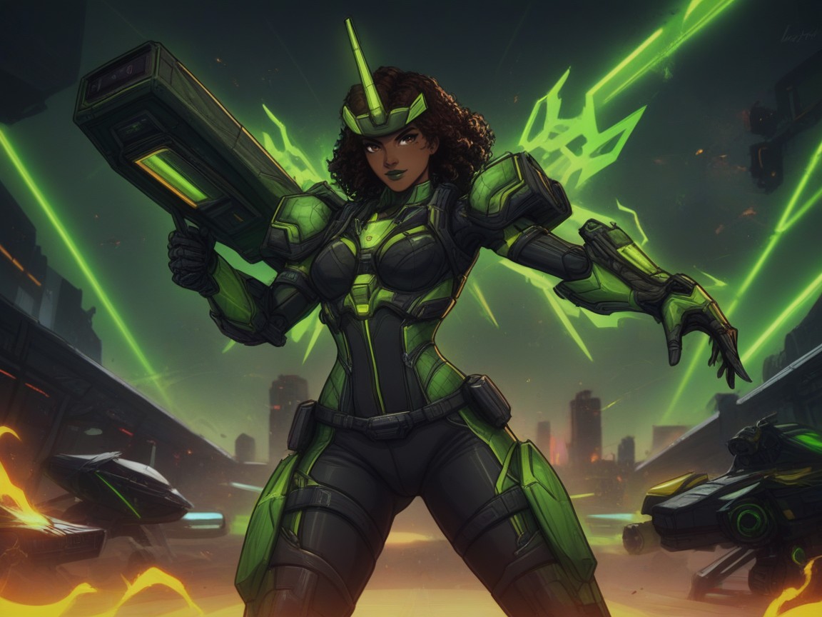 Squared Hips, Jetpack, Glowing Green Sparks Porno IA Latina