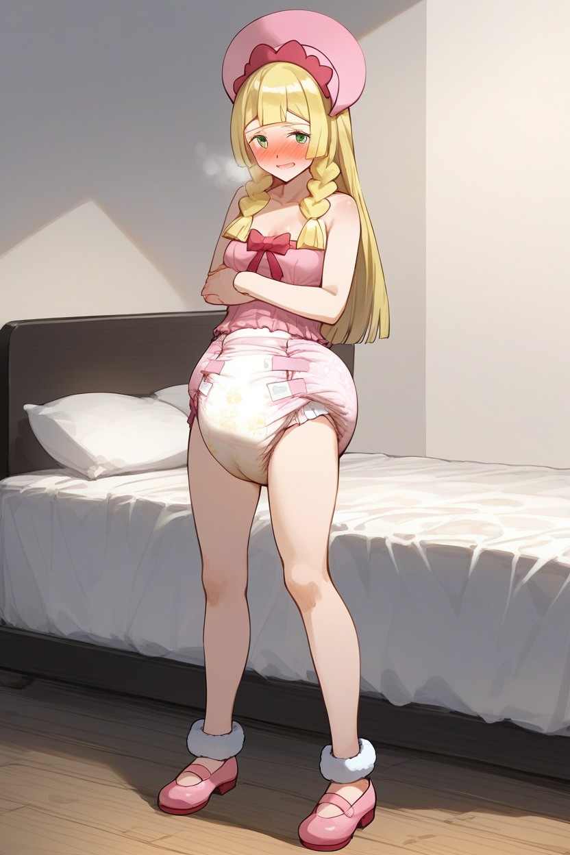 Visible Crotch, Gigantic Swollen Adultdiaper, Fully Clothed AI Porn