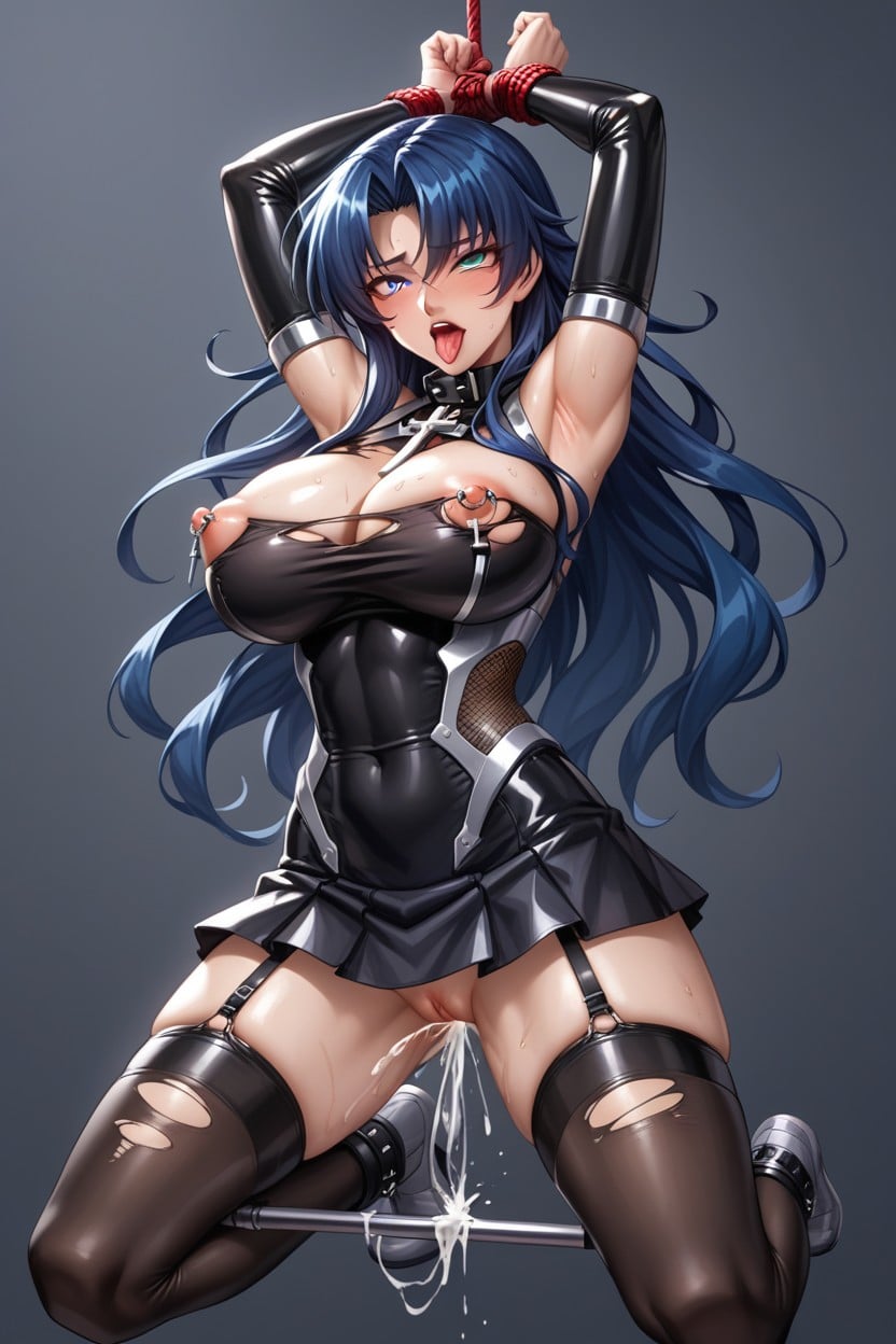 Extreme Penetration By Machine, Sweaty Glossy Limbs, Wavy Hair Hentai AI Porn